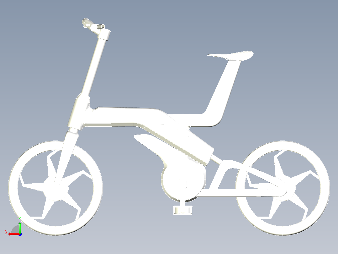 60---自行车x_t三维图纸模型设计图纸后视图