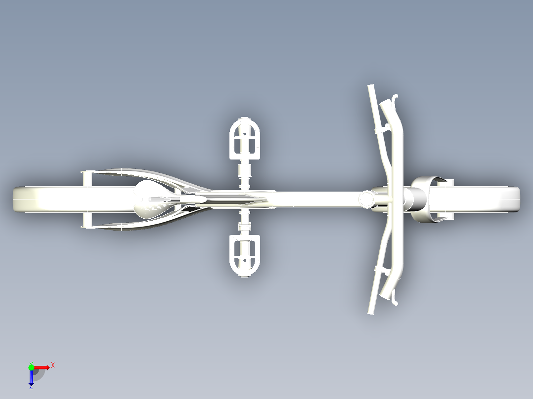 60---自行车x_t三维图纸模型设计图纸俯视图