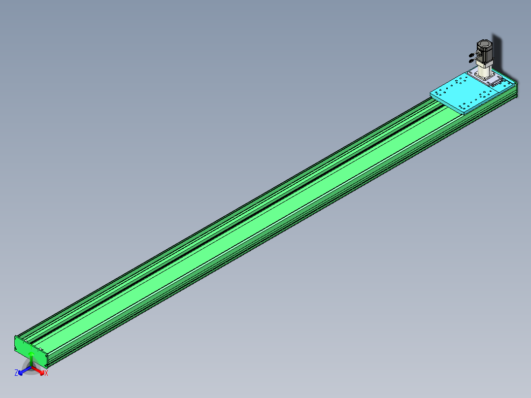 东锦齿条传动DH270G-L167-S3400-BU-减速机+750W正等轴测图