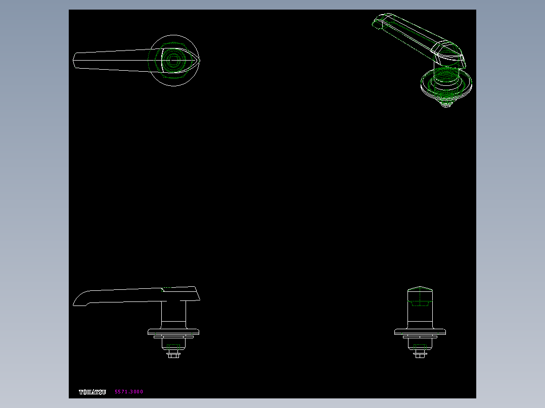 不銹鋼防水把手5571-2D多系列多零件图纸模型