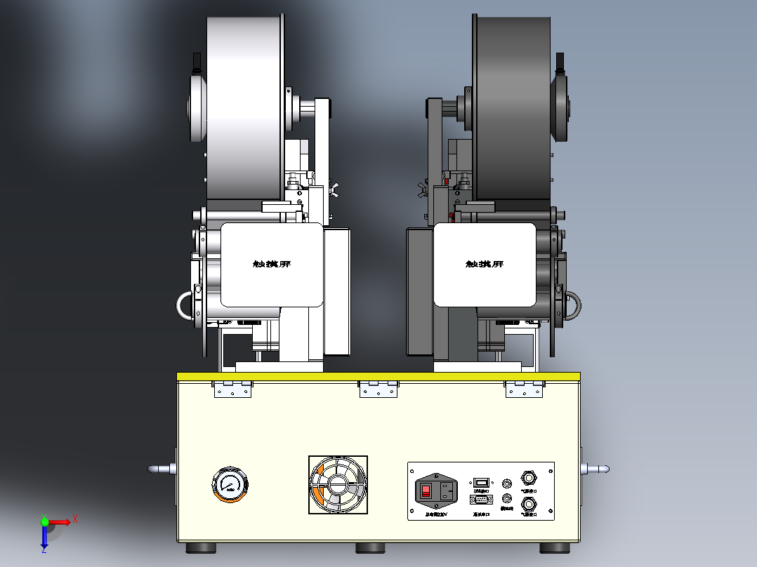双工位聚酯贴标机sw20俯视图