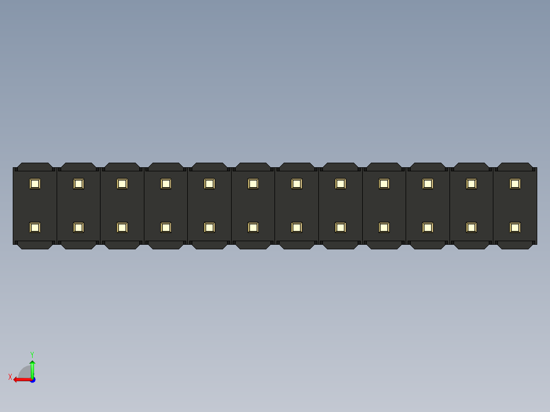彩色公头100mil（2.54mm）系列-DS1021_black_2x12p_100mil_Type19_rev1.0后视图