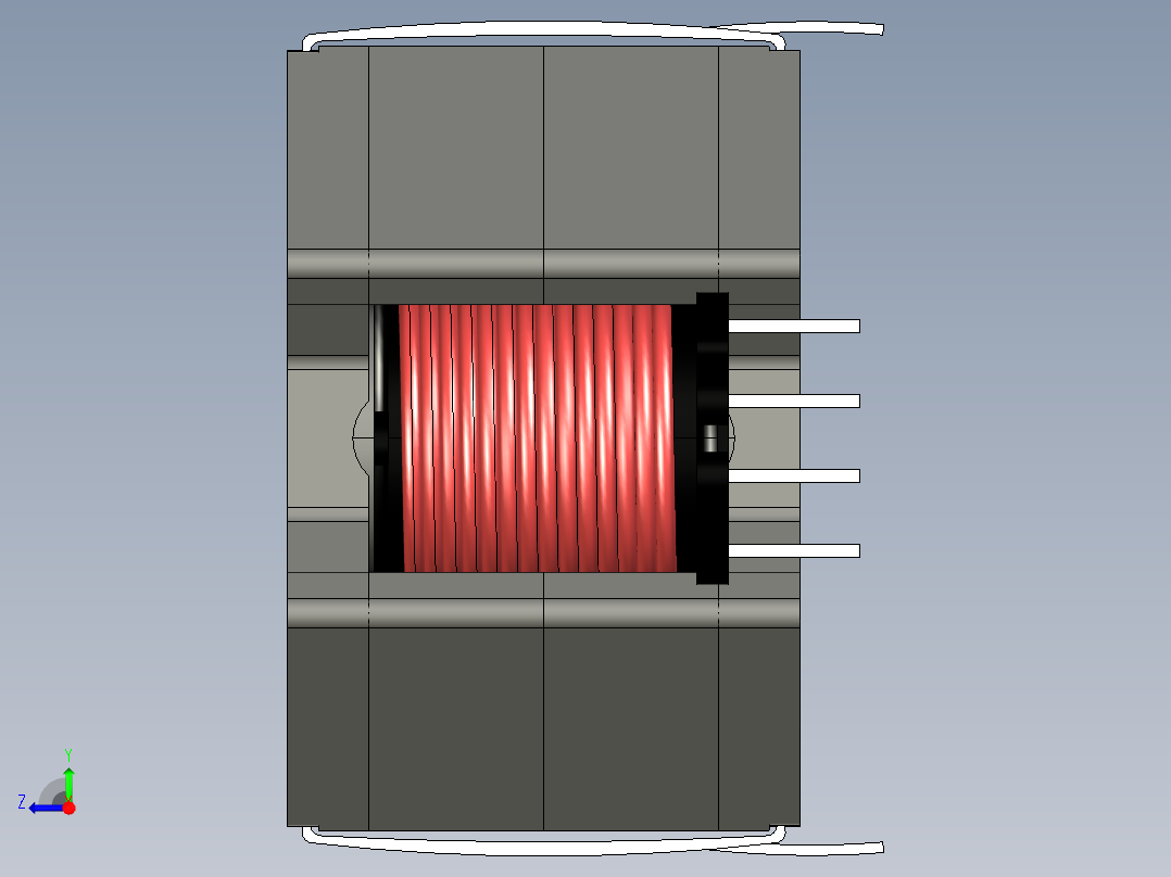 RM12核心和附件线圈架12针右视图