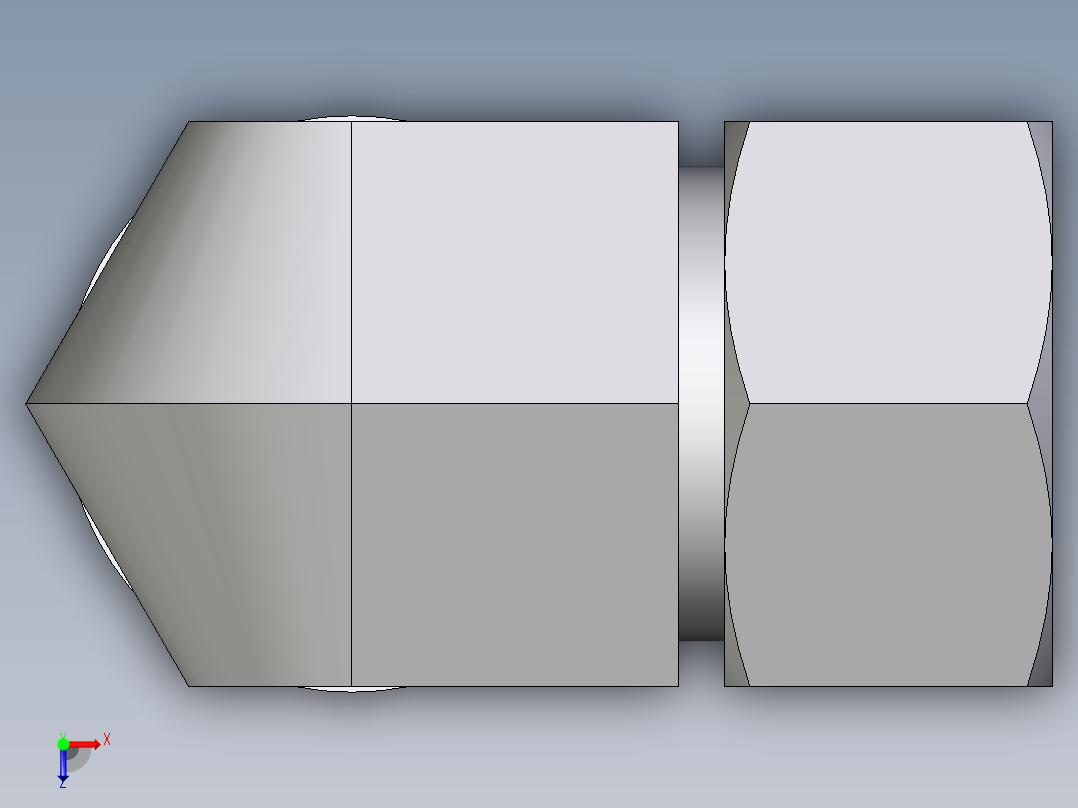 卡套式工业通用硬管接头EO_Adjustable_Locknut_elbow_WEE30SMORCF俯视图