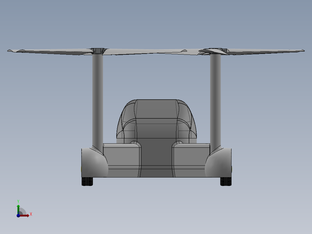 直升机概念轮廓前视图