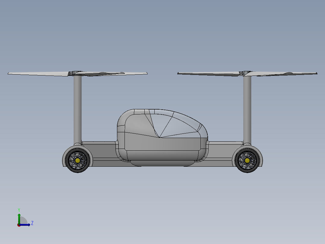 直升机概念轮廓左视图
