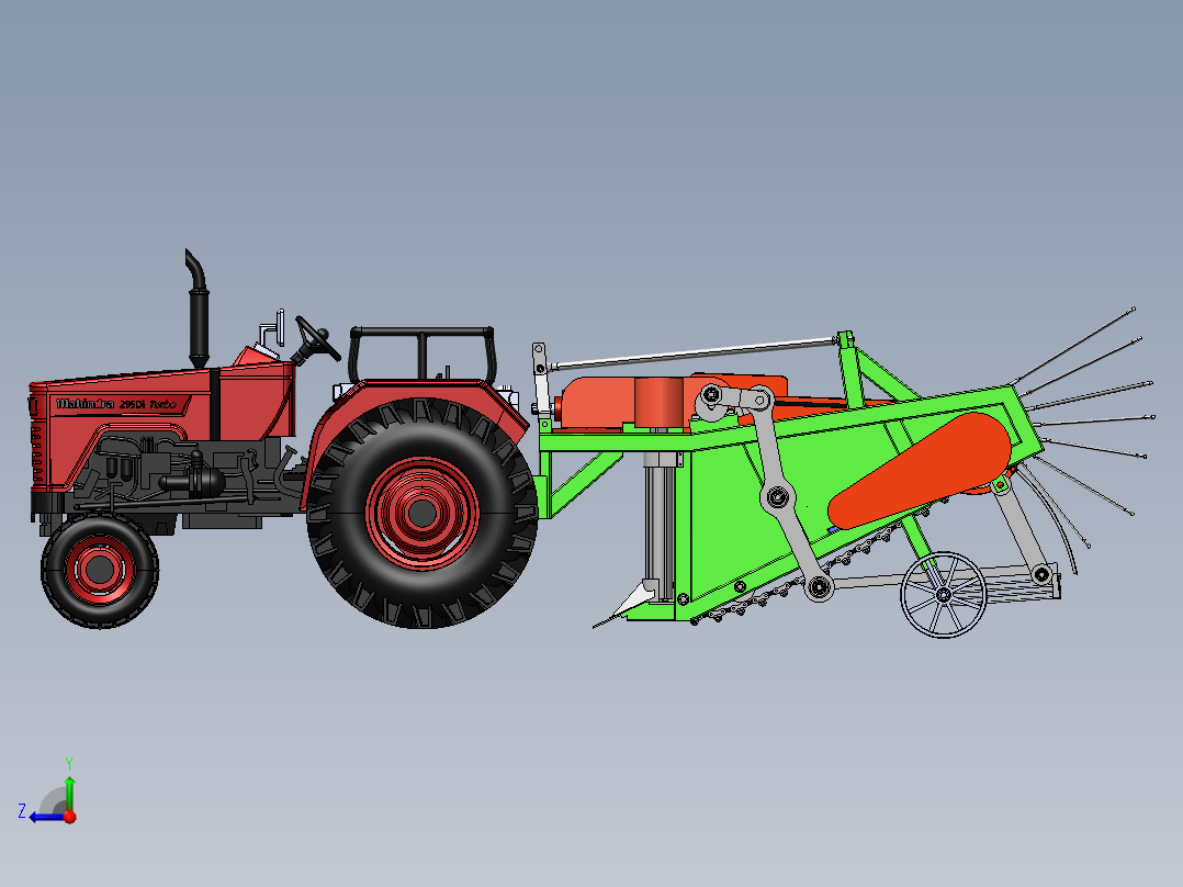 土豆收货机右视图
