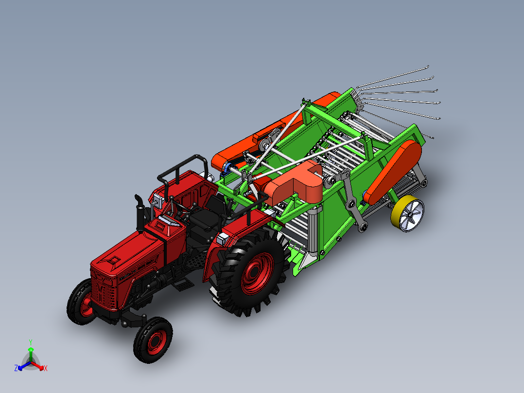 土豆收货机正等轴测图