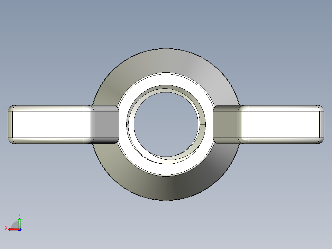 蝶形螺母-WING NUT M12 x 1.75mm Thread.IGS后视图