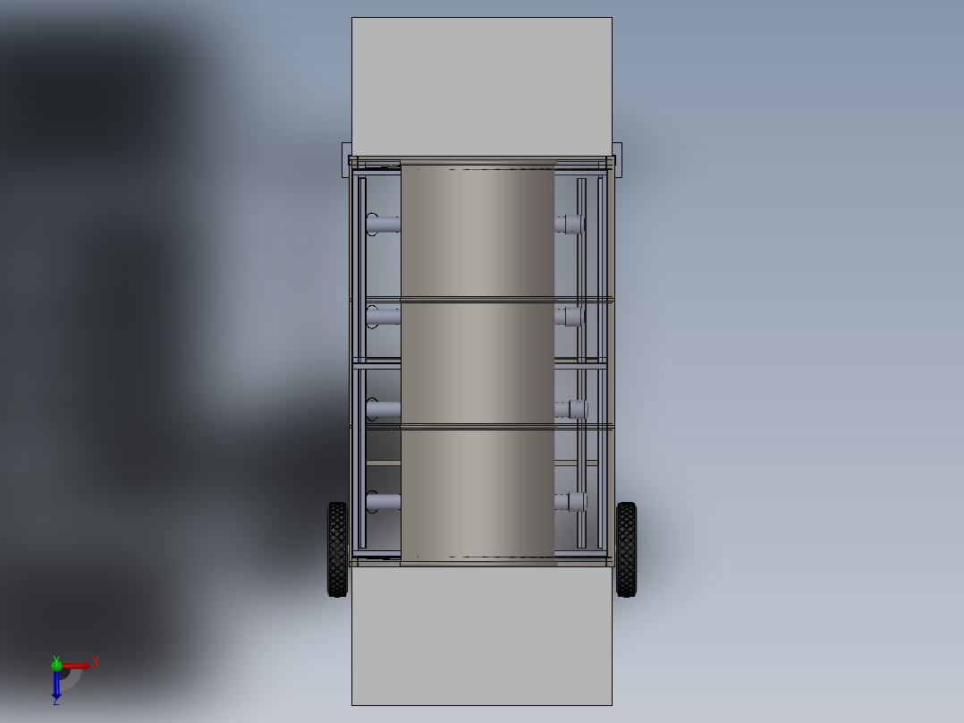 圆筒烧烤炉俯视图