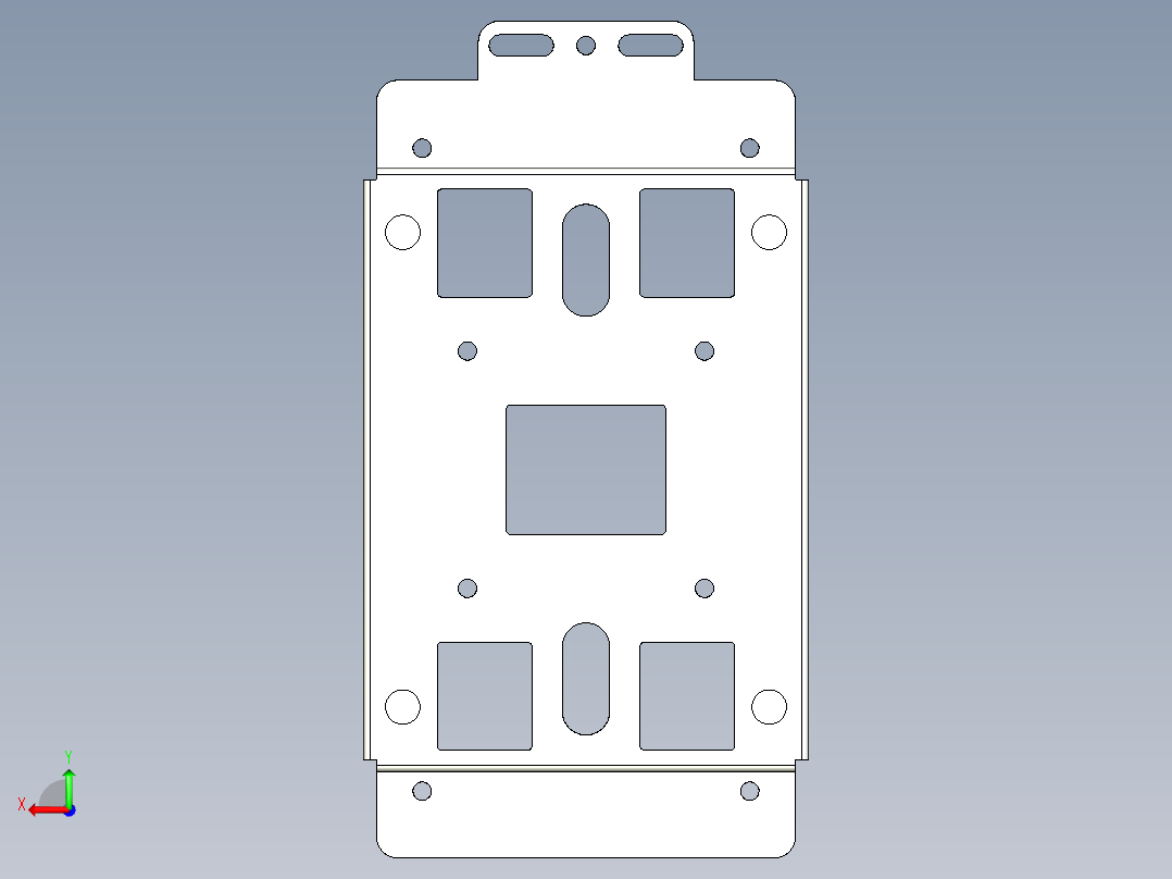 基恩士VT3-V7R_wall-bracketA_kc图纸模型后视图