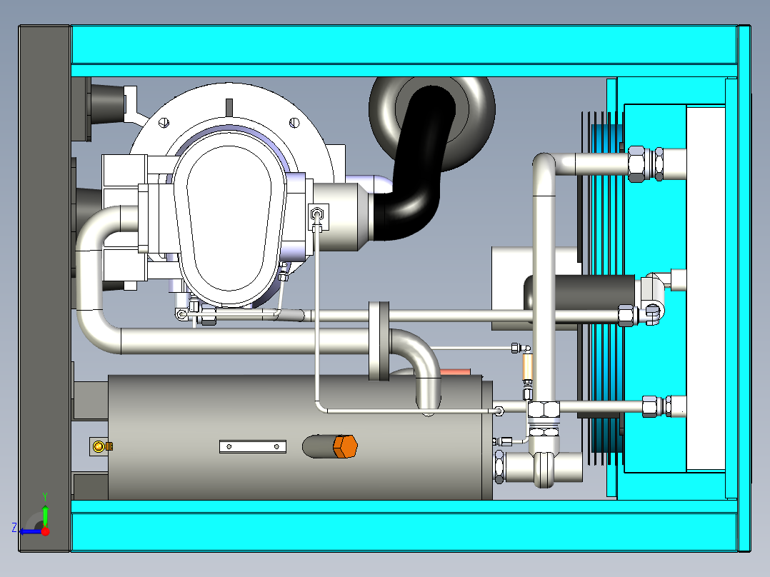 空气压缩机设计建模图右视图