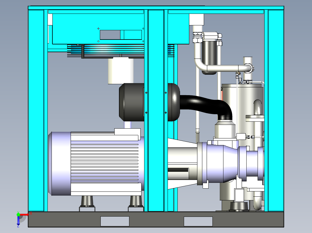 空气压缩机设计建模图俯视图