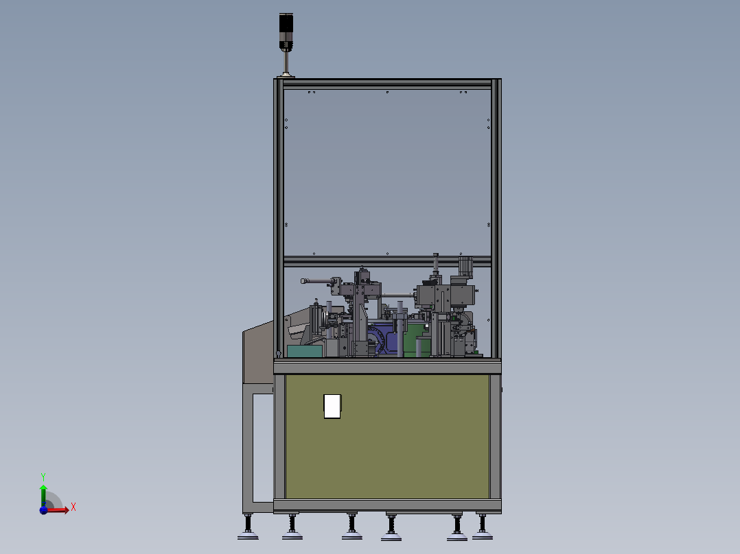 2023.02月-快拆螺丝扣环装配机（sw20可编辑+工程图）前视图