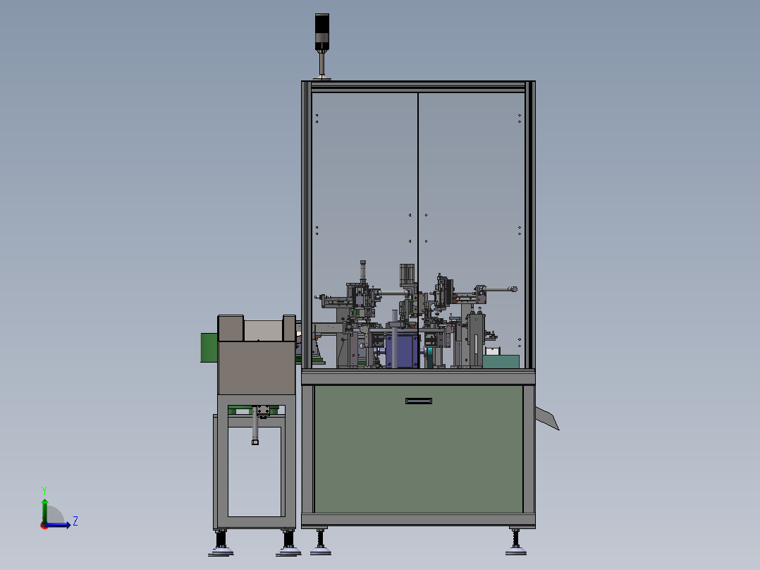 2023.02月-快拆螺丝扣环装配机（sw20可编辑+工程图）左视图