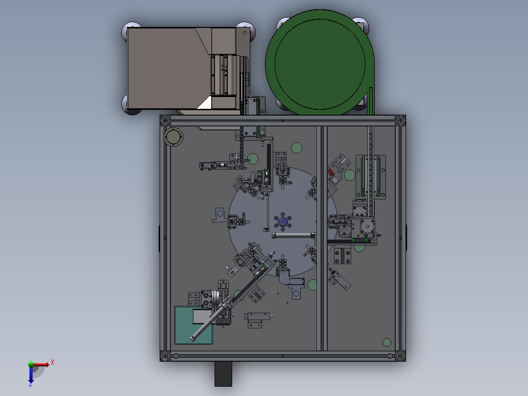 2023.02月-快拆螺丝扣环装配机（sw20可编辑+工程图）俯视图