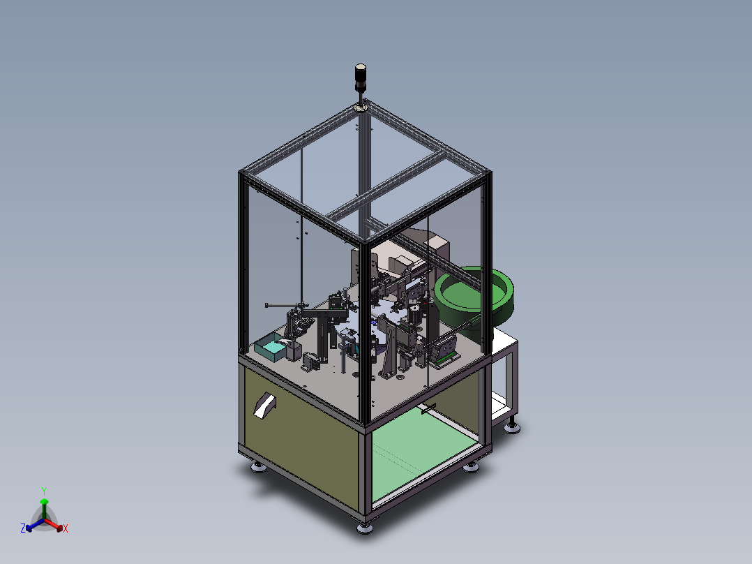 2023.02月-快拆螺丝扣环装配机（sw20可编辑+工程图）正等轴测图