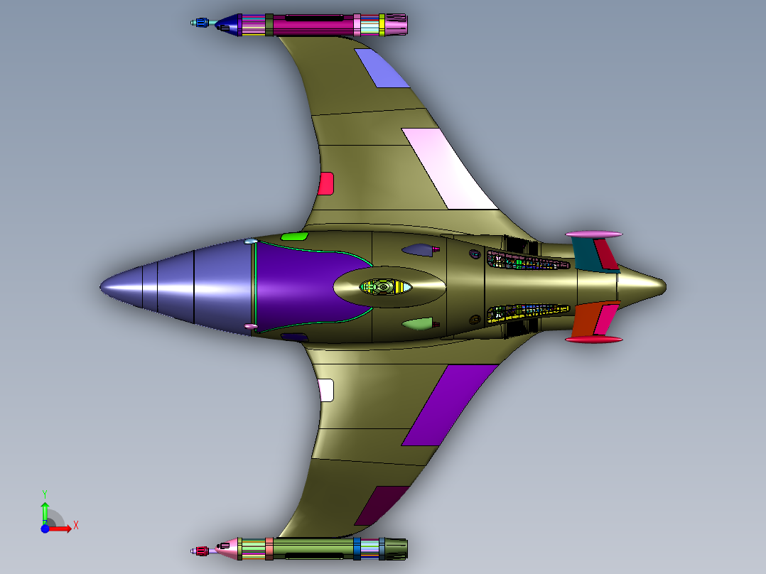 旗舰级空间探测器前视图