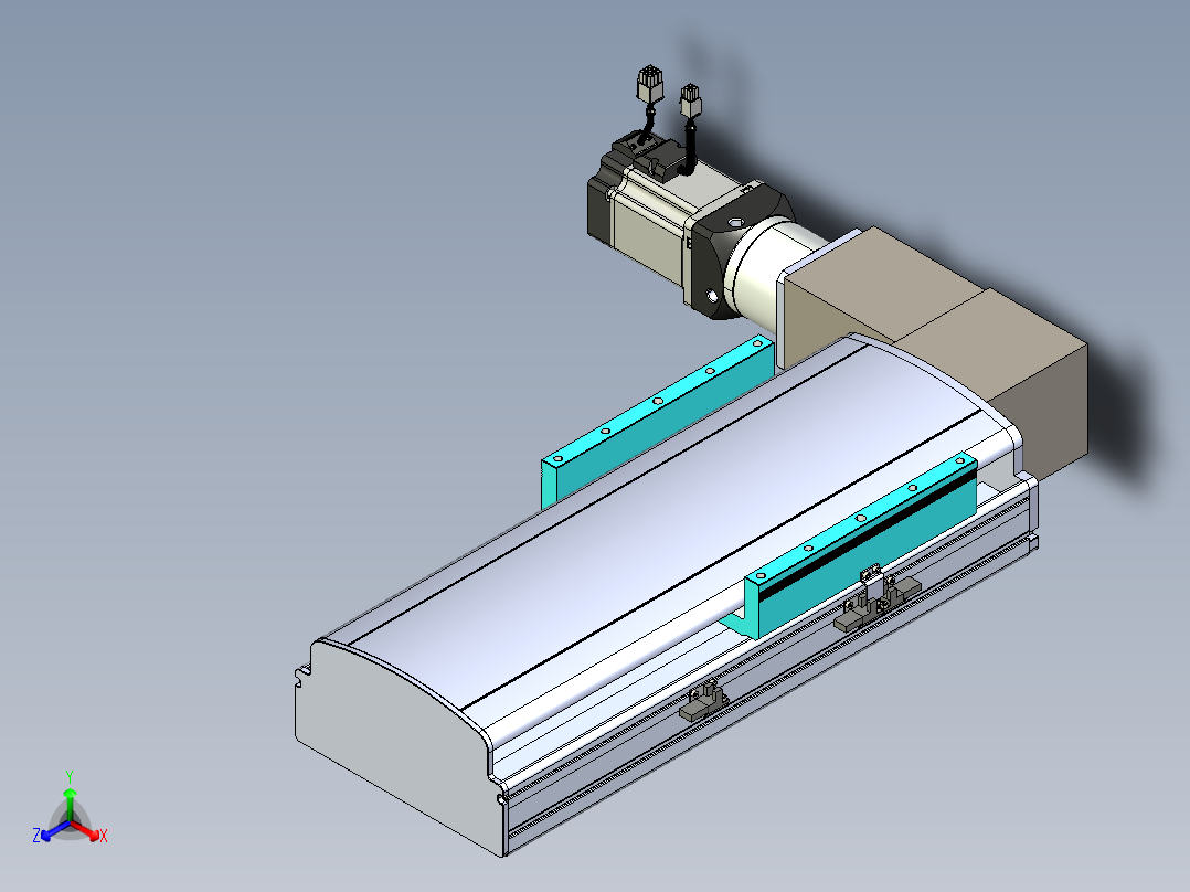 同步带滑台-半封闭B22-L100-C-S150-L-P75-D3-N5正等轴测图