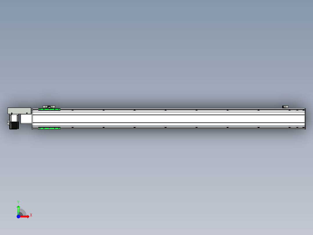 同步带滑台-半封闭B13H-L45-S1500-R-P40-D3前视图