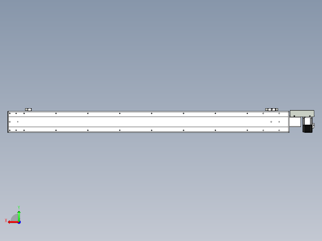同步带滑台-半封闭B13H-L45-S1500-R-P40-D3后视图