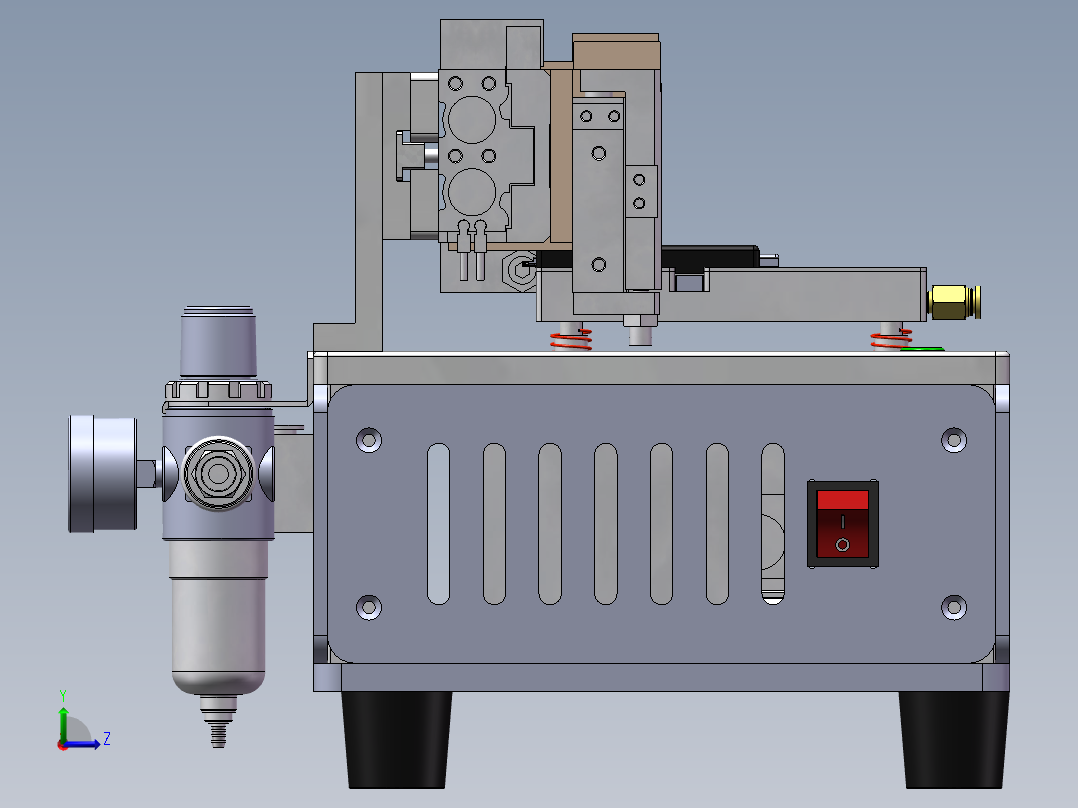 锂电池电芯半自动折角机左视图