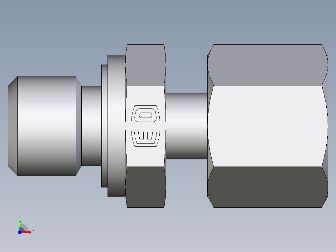 卡套式工业通用硬管接头EO_Standpipe_connector_EVGE08LMEDCF前视图