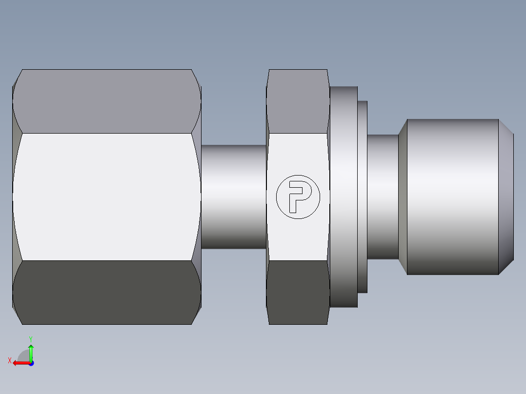 卡套式工业通用硬管接头EO_Standpipe_connector_EVGE08LMEDCF后视图