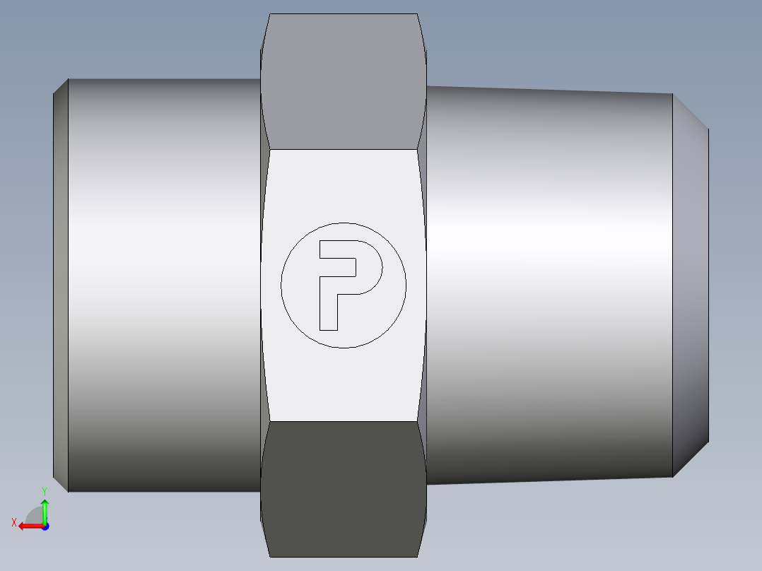 卡套式工业通用硬管接头EO_Male_Stud_connector_GE25S1NPT71X后视图