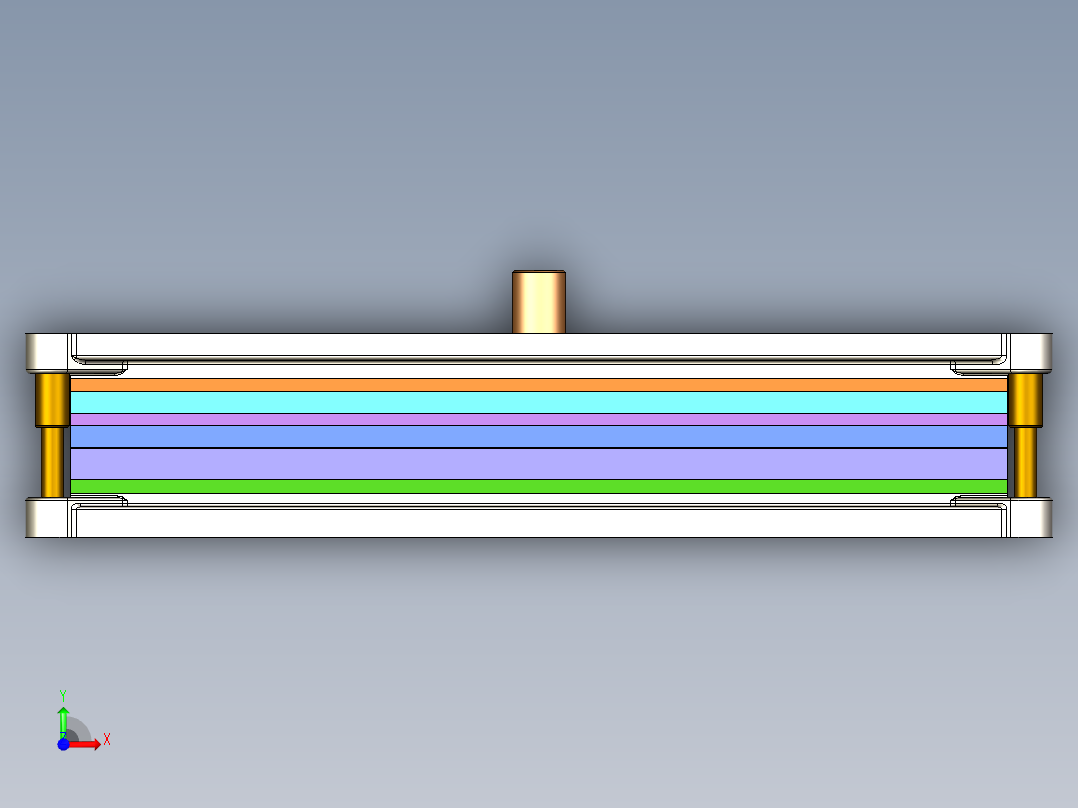 安装底板级进模（CAD图+PROE三维）前视图