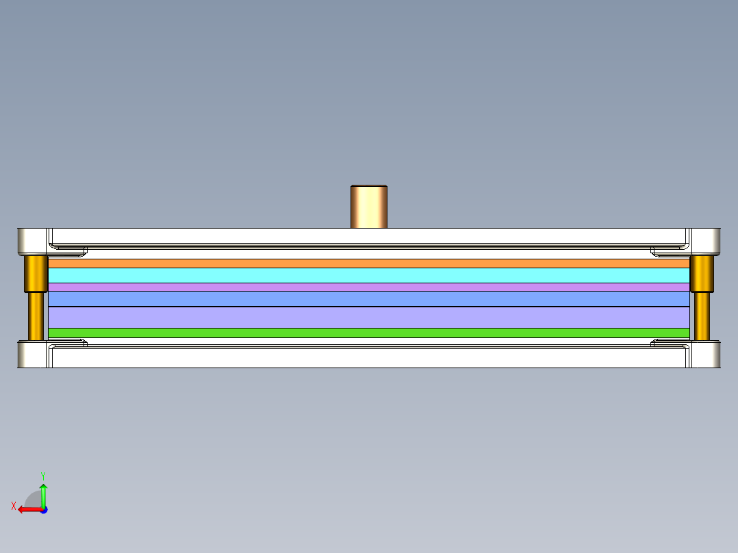 安装底板级进模（CAD图+PROE三维）后视图