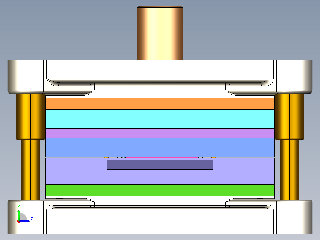 安装底板级进模（CAD图+PROE三维）左视图