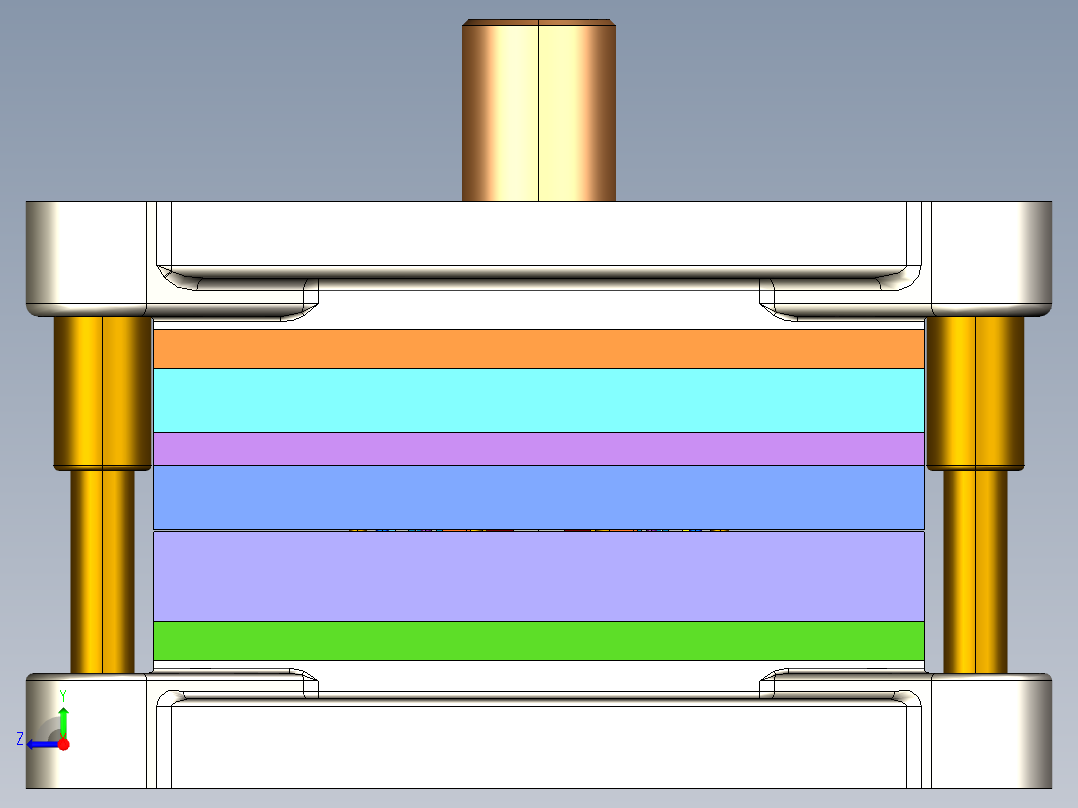 安装底板级进模（CAD图+PROE三维）右视图