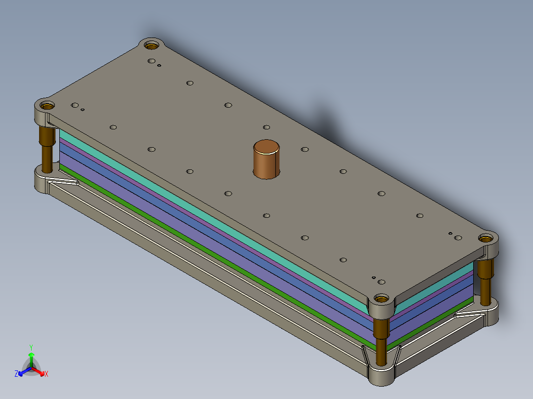 安装底板级进模（CAD图+PROE三维）正等轴测图