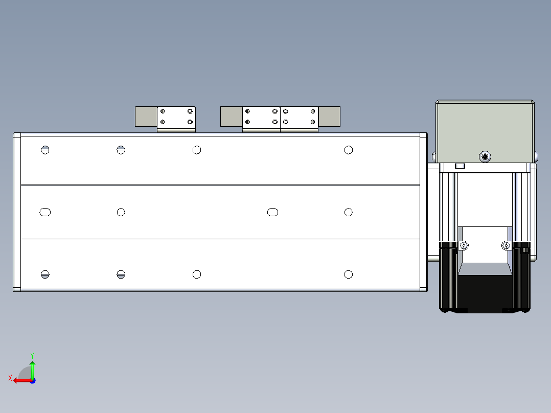 同步带滑台-半封闭B10H-L45-S50-RD-P40-D3后视图
