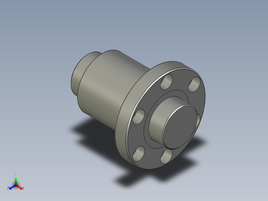 山云日尚SYS滚珠丝杠SFI5010.stp正等轴测图