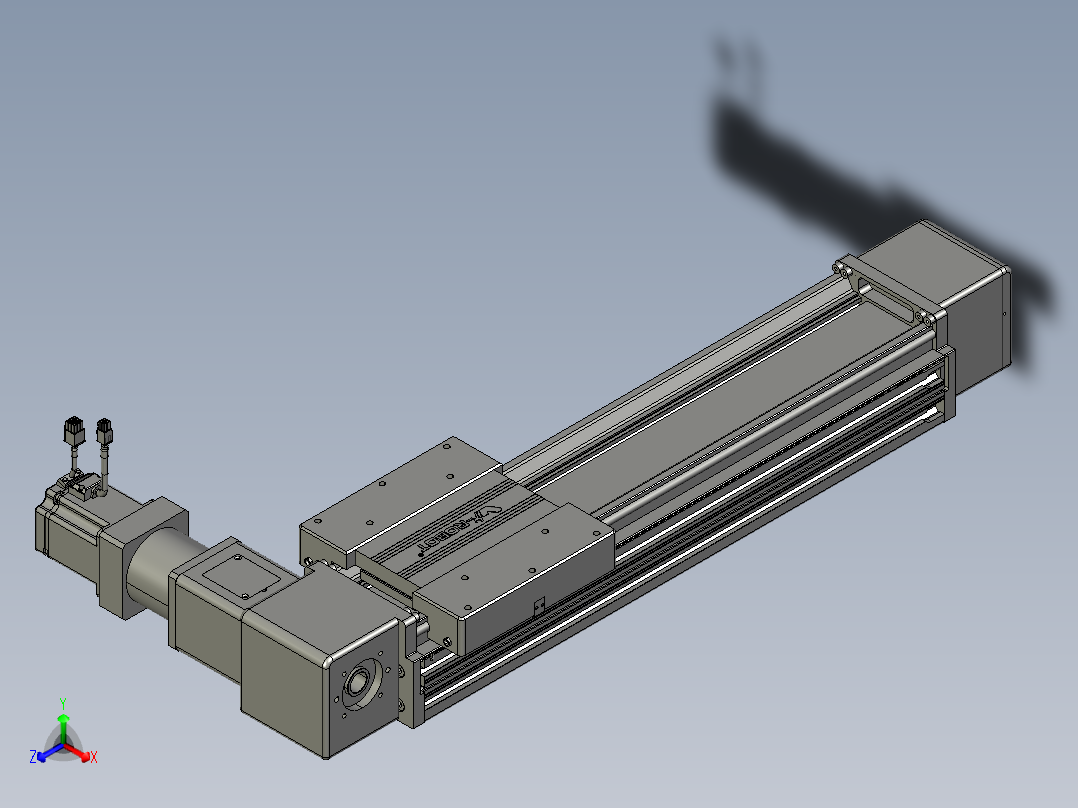 威洛博直线电机模组EB16-L208-S450-R-ZP75-MS3-5K正等轴测图