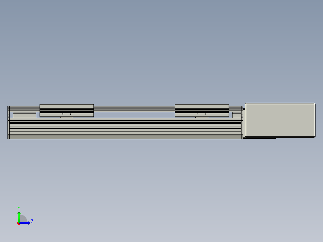 直线模组LHB17-L40-S350-BL设计图纸左视图