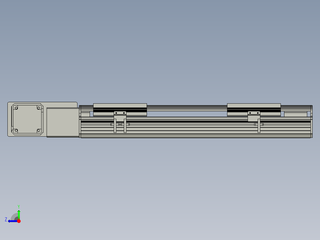 直线模组LHB17-L40-S350-BL设计图纸右视图