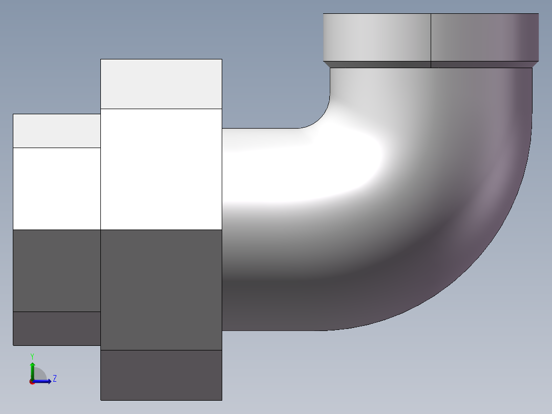 活接-90°等径内丝弯头 DN20左视图