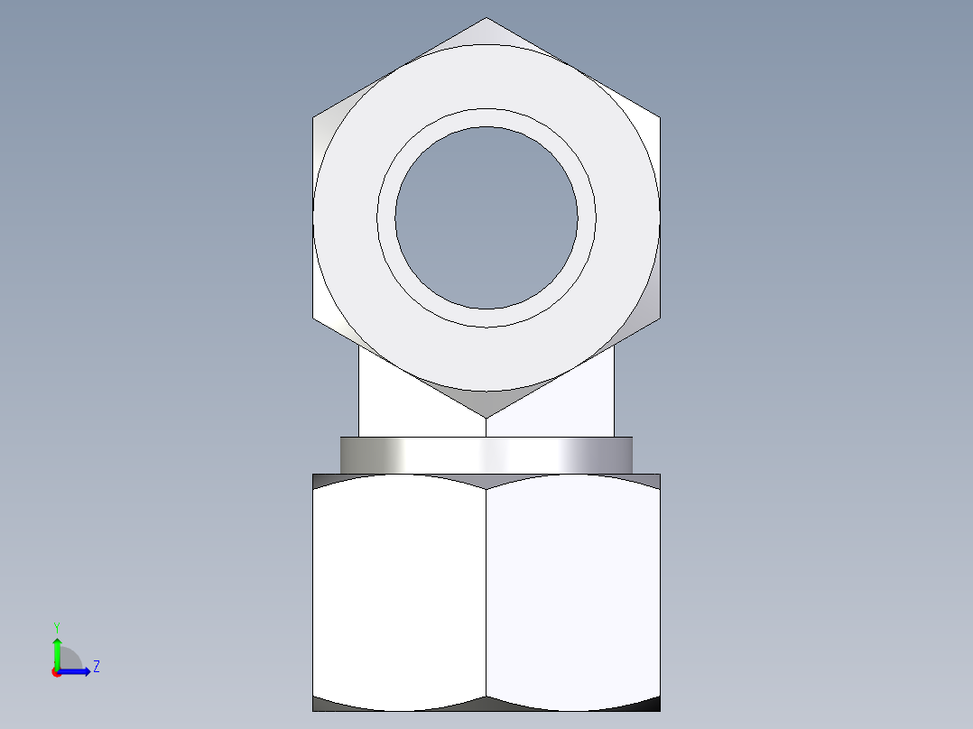 卡套式工业通用硬管接头EO_Union_tee_T12LLCF左视图