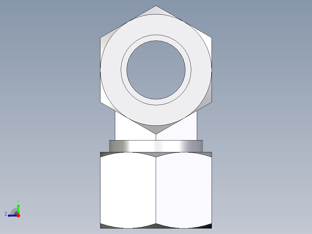 卡套式工业通用硬管接头EO_Union_tee_T12LLCF右视图