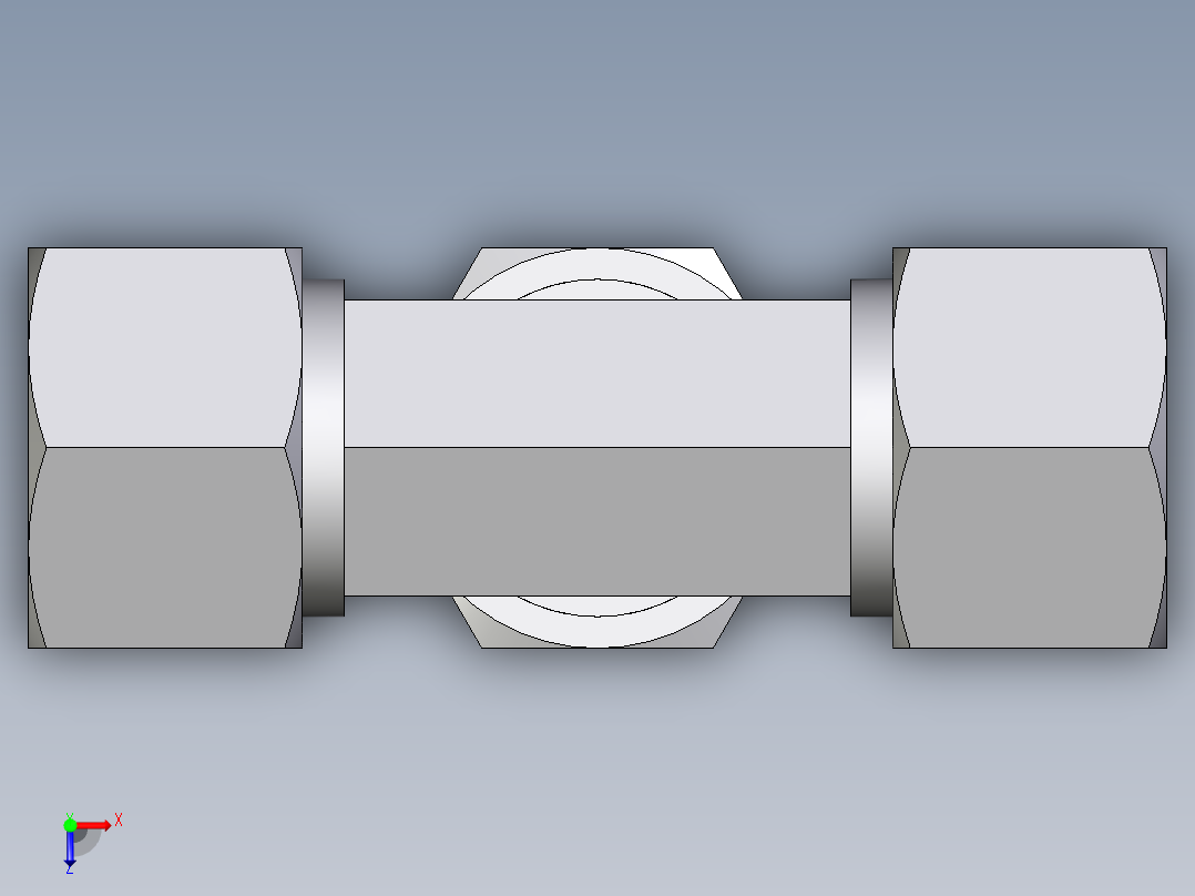 卡套式工业通用硬管接头EO_Union_tee_T12LLCF俯视图