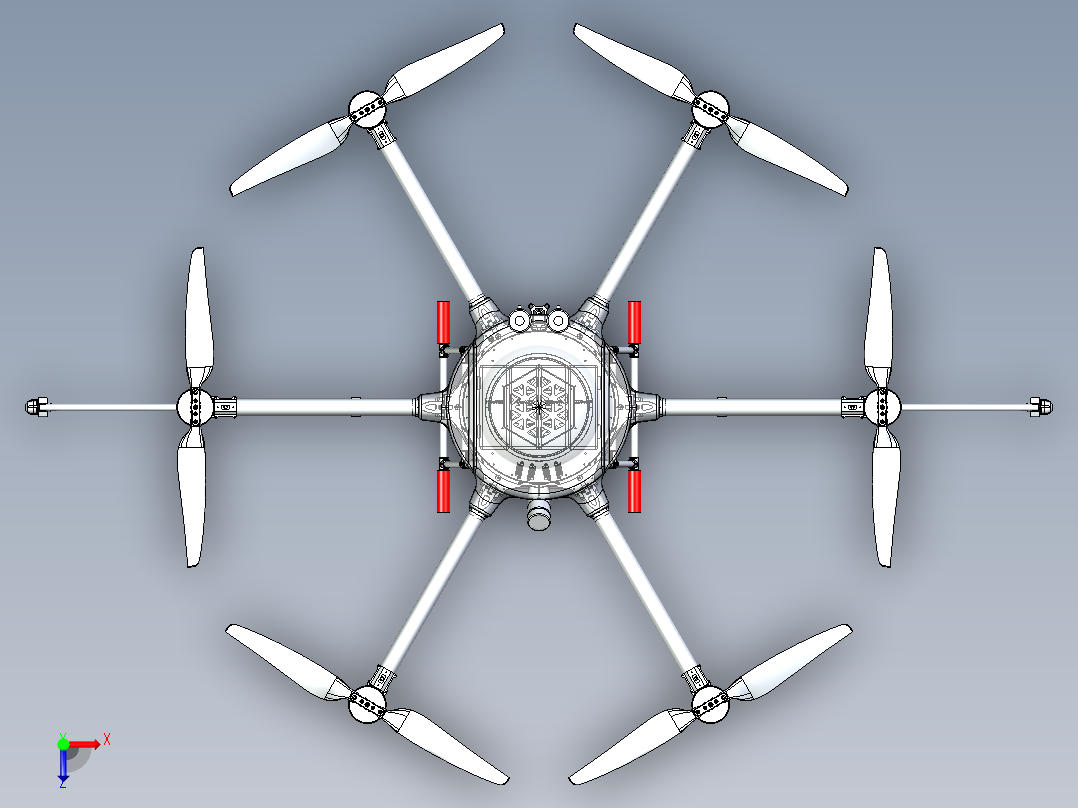 15KG六轴植保机俯视图