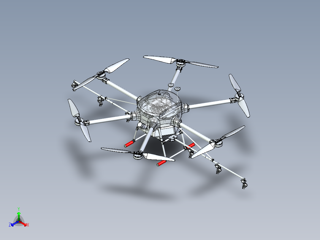 15KG六轴植保机正等轴测图