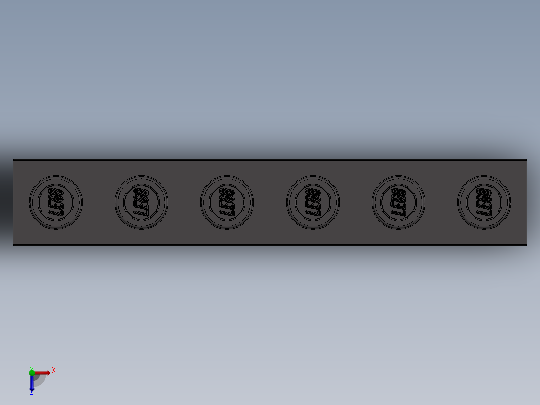 乐高机械组积木（横梁）-4210917 - 3894 Dark Stone Grey Technic Brick 1 x 6 with Holes俯视图