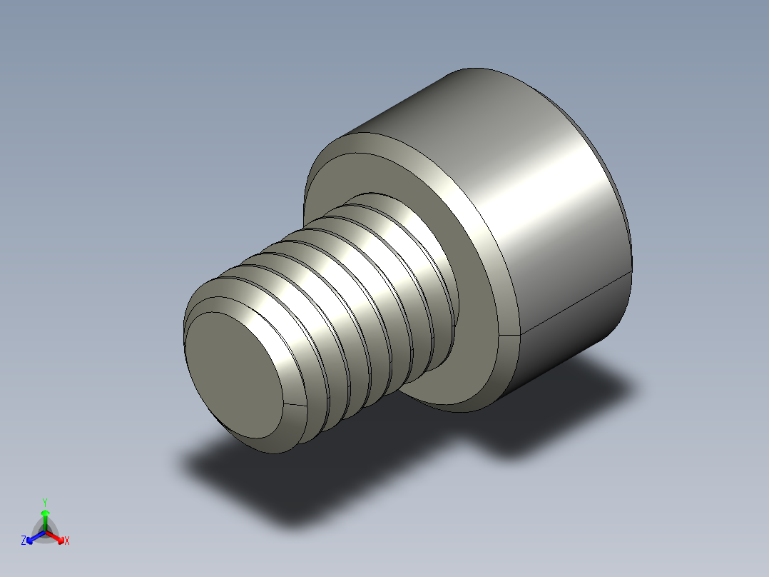 M8 x 1.25mm Thread 10mm LONG SOCKET HEAD CAP SCREW.STEP正等轴测图