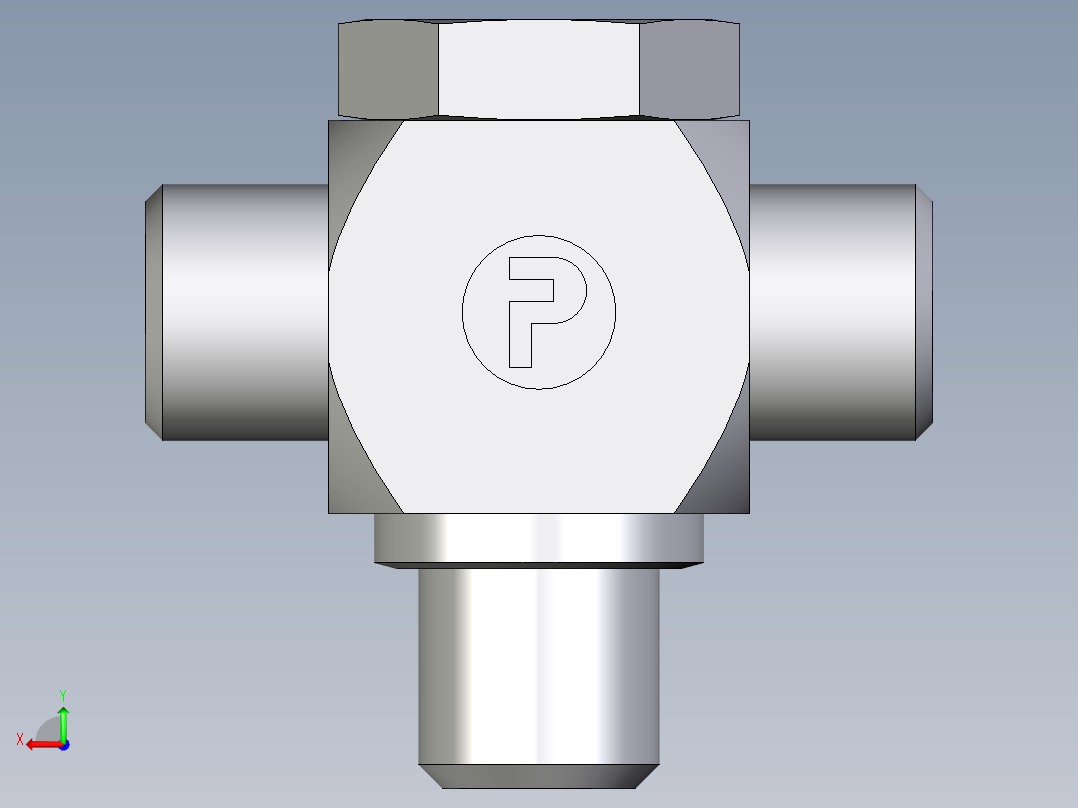 卡套式工业通用硬管接头EO_High_pressure_banjo_tee_TH08LROMD71后视图