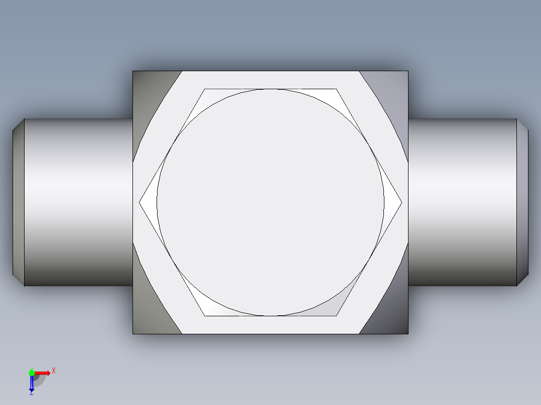 卡套式工业通用硬管接头EO_High_pressure_banjo_tee_TH08LROMD71俯视图