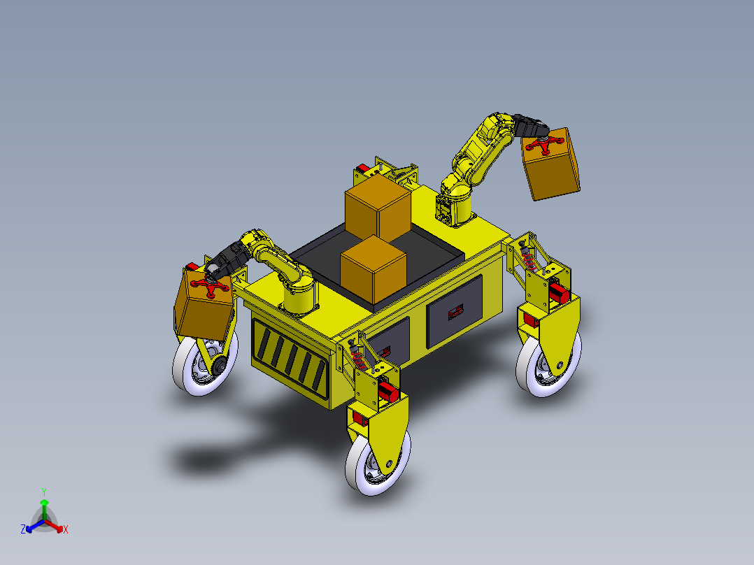 物流搬运机器人sw18可编辑正等轴测图